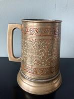 Vintage Indiase kroes / bierpul messing met glazen bodem, Antiek en Kunst, Ophalen of Verzenden