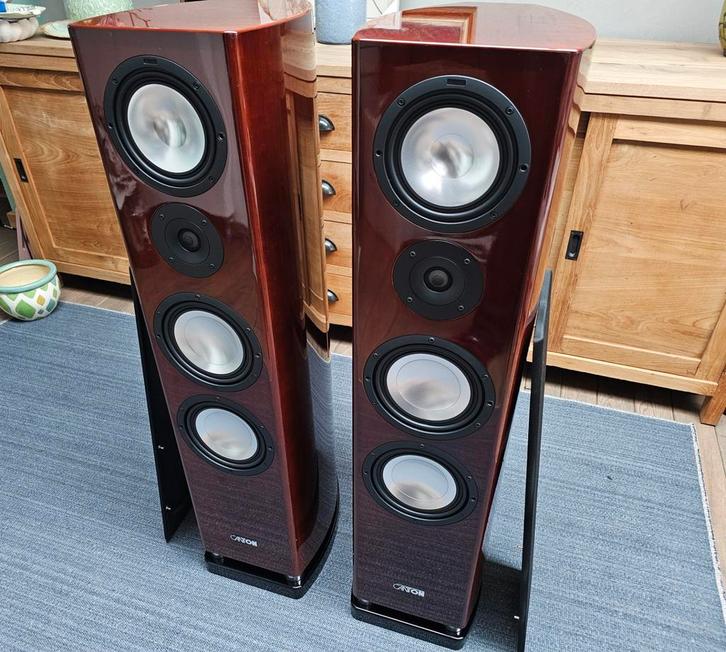 CANTON Reference 5.2 DC Cherry Glanzend, Audio, Tv en Foto, Luidsprekers, Zo goed als nieuw, Front, Rear of Stereo speakers, 120 watt of meer