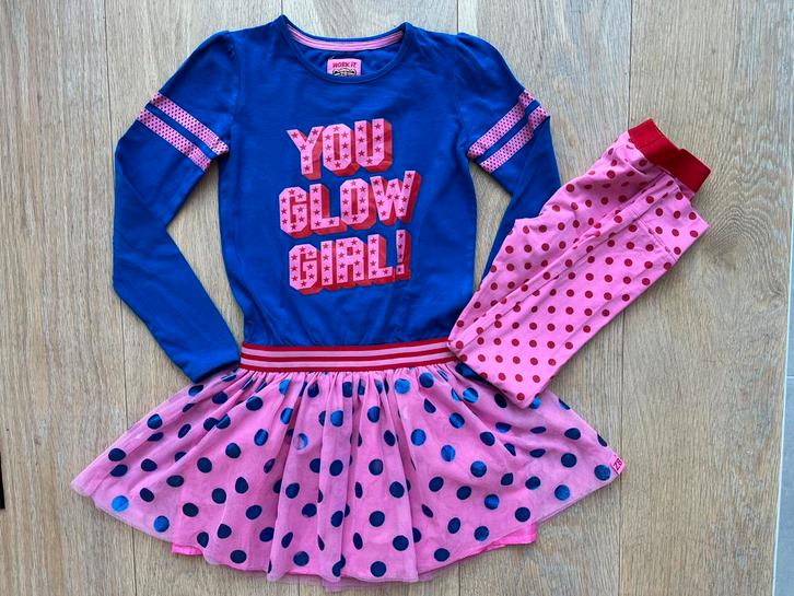 Jurk met legging Z8 mt 128/134 netjes, Kinderen en Baby's, Kinderkleding | Maat 128, Gebruikt, Meisje, Jurk of Rok, Ophalen of Verzenden