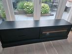 Woood tv meubel James zwart 180x50x42, Huis en Inrichting, Kasten | Televisiemeubels, Ophalen, Gebruikt, Minder dan 100 cm, Grenenhout