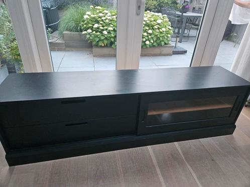 Woood tv meubel James zwart 180x50x42, Huis en Inrichting, Kasten | Televisiemeubels, Gebruikt, Minder dan 100 cm, 25 tot 50 cm
