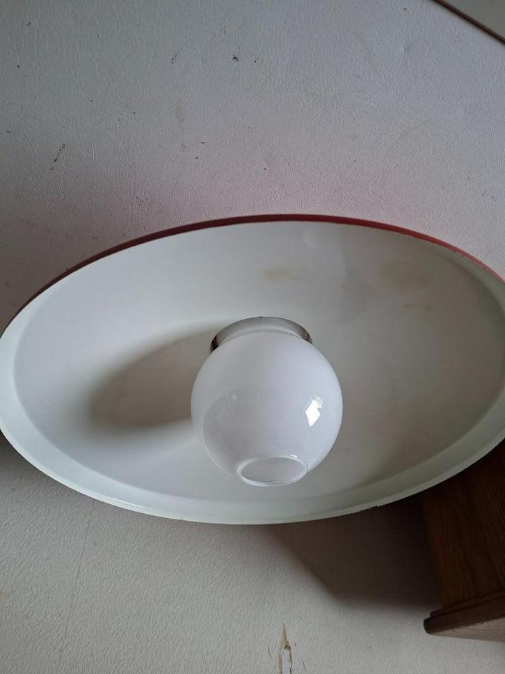 VINTAGE  GAS  PLAFONDLAMP, Huis en Inrichting, Lampen | Plafondlampen, Gebruikt, Glas, Metaal, Ophalen