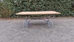 Houten tafel met ijzeren frame, Tuin en Terras, Ophalen, Rechthoekig, Hout