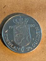 Zeldzame dubbelkoppige 2½ gulden 1980 – inhuldiging Beatrix, Ophalen of Verzenden, Koningin Beatrix, 2½ gulden