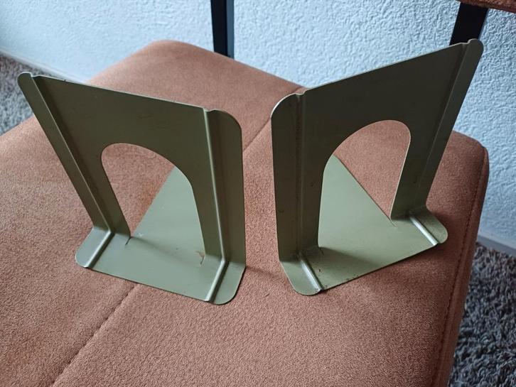 Antieke Groene IJzeren Boekensteunen, Huis en Inrichting, Woonaccessoires | Overige, Ophalen of Verzenden
