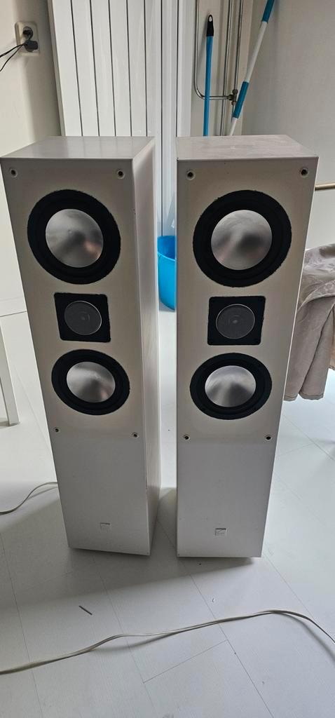 elac el121 as III wit geverfd, Audio, Tv en Foto, Luidsprekers, Gebruikt, Front, Rear of Stereo speakers, 120 watt of meer, Overige merken
