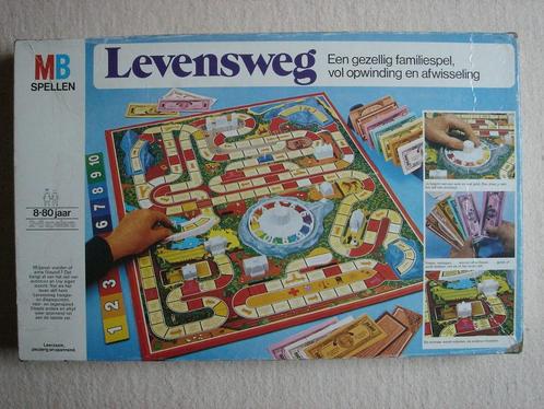 LEUK: Levensweg - pinnen 100% compleet - Nostalgische versie, Hobby en Vrije tijd, Gezelschapsspellen | Bordspellen, Gebruikt