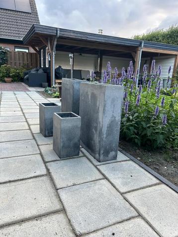 Set van 4 betonnen bloembakken beschikbaar voor biedingen