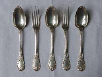 Christofle Marly set van 3 dinerlepels en 2 dinervorken beschikbaar voor biedingen