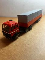 Mercedes en trailer (Lion-Toys), Hobby en Vrije tijd, Modelauto's | 1:50, Verzenden, Zo goed als nieuw, Bus of Vrachtwagen, Lion Toys