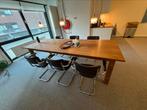 Massief eikenhouten eetkamertafel 275x100, Ophalen, 100 tot 150 cm, Eikenhout, 200 cm of meer