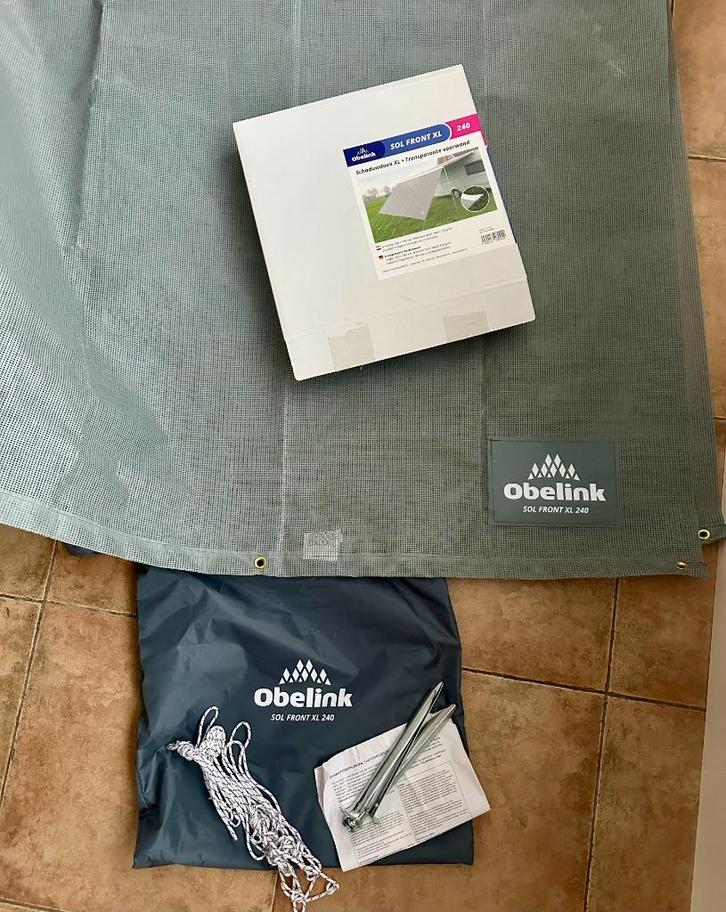 Obelink luifelschaduwdoek XL 240 Transparante voorwand, Caravans en Kamperen, Caravan accessoires, Zo goed als nieuw, Ophalen of Verzenden