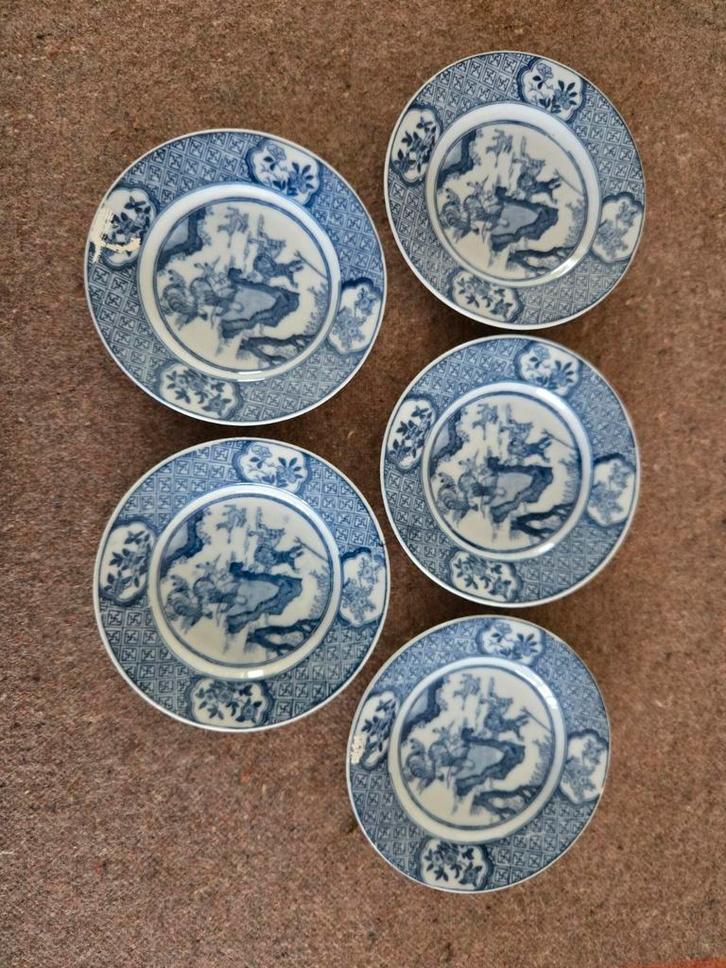 Vijf antieke Chinese borden, Antiek en Kunst, Antiek | Wandborden en Tegels, Ophalen of Verzenden