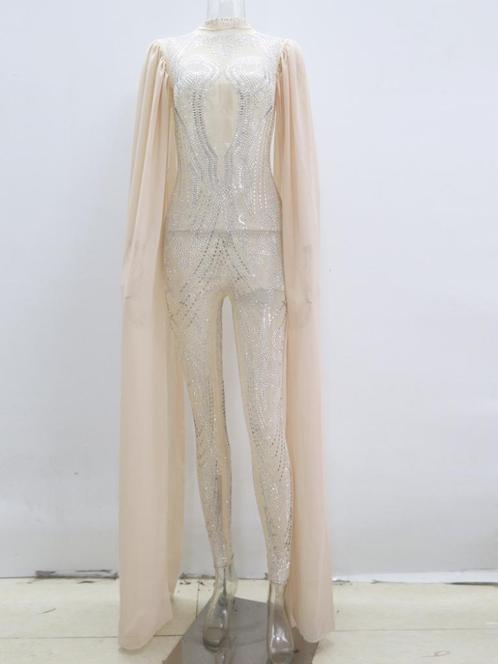 Dames catsuit 30 / bodysuit beige glitter jumpsuit festival, Kleding | Dames, Carnavalskleding en Feestkleding, Nieuw, Kleding