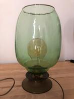 Groene Glazen Tafellamp Retro Stijl, Ophalen, Gebruikt, Glas, Minder dan 50 cm