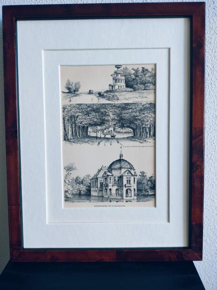 Craandijk Litho Hilversum Blaricum Graveland 1880 (95), Antiek en Kunst, Kunst | Litho's en Zeefdrukken, Ophalen of Verzenden