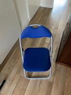 Klapstoelen blauw aluminium, Huis en Inrichting, Stoelen, Ophalen, Gebruikt, Blauw, Metaal