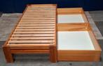 1 persoons bed 80 x 190 cm met 2 opberglades, Huis en Inrichting, Slaapkamer | Bedden, Ophalen, Gebruikt, Eenpersoons, Bruin