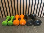 Rubberen dumbells 1-2-3 kg dumbbells set gewichten, Dumbbell, Gebruikt, Gewichten, Ophalen of Verzenden