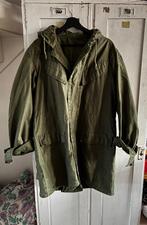 Vintage, stoere groene jas van 100% katoen - maat L/XL, Ophalen of Verzenden, Gedragen, Maat 42/44 (L), Groen