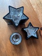 Leuke set waxinelichthouders voor de kerst, Overige materialen, Ophalen of Verzenden, Zo goed als nieuw, Blauw