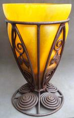 Jare50-60 GROTE Glazen Vaas Art Deco Stijl "La Verre" France, Antiek en Kunst, Antiek | Vazen, Ophalen of Verzenden