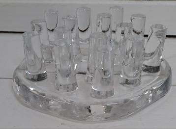Vintage theelichthouder/onderzetter Glas beschikbaar voor biedingen