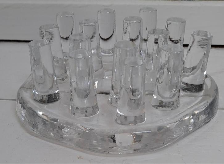 Vintage theelichthouder/onderzetter Glas, Antiek en Kunst, Antiek | Glas en Kristal, Ophalen of Verzenden