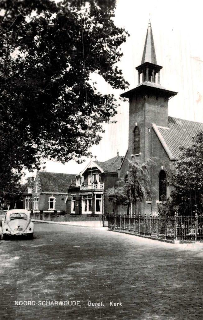 1966 NOORD-SCHARWOUDE Geref. Kerk VW-kever, Verzamelen, Verzenden, 1960 tot 1980, Gelopen, Noord-Holland