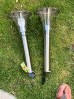 Twee rvs schokkel lampen, Ophalen, 50 tot 75 cm, Nieuw, Metaal
