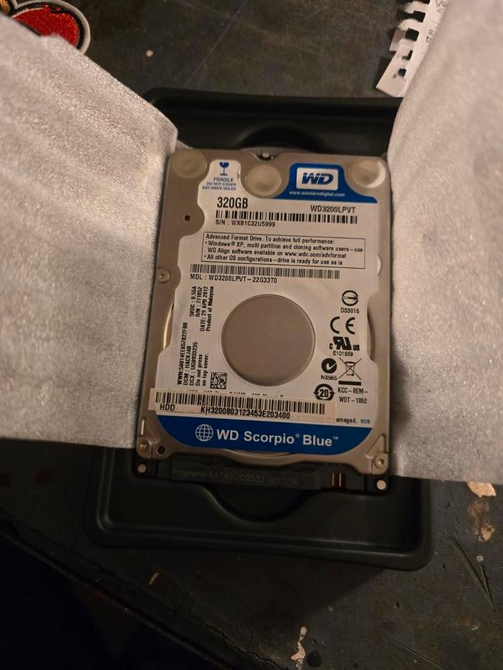 WD Scorpio Blue 320GB HDD - SATA - WD3200LPVT, Computers en Software, Harde schijven, Gebruikt, Laptop, Intern, HDD, SATA, Ophalen of Verzenden