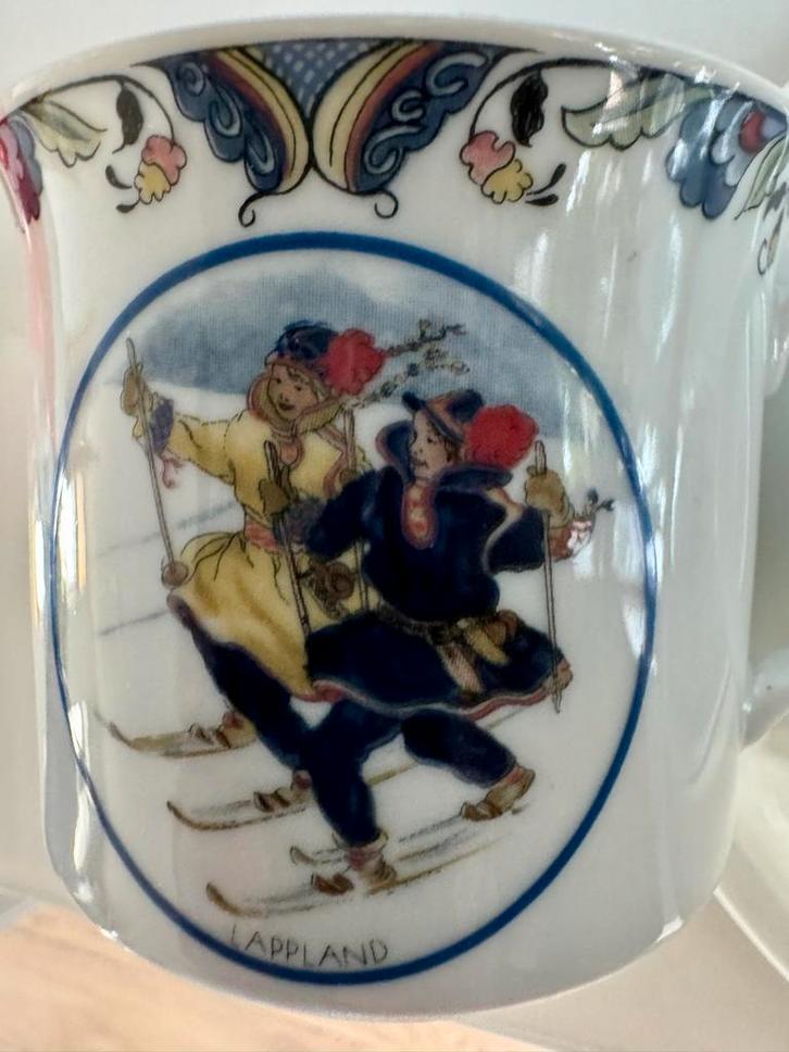 Vintage Lappland Kop en Schotel van rörstrand, Antiek en Kunst, Antiek | Servies los, Ophalen of Verzenden