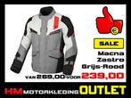 Textiel motorjas Macna Zastro All-Season - Grijs-Rood, Info@huybersmotoren.nl, Jas | textiel, HM - Sale, NL