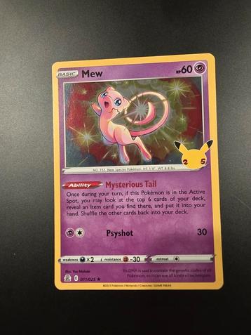 Mew Celebrations pokemon kaart beschikbaar voor biedingen