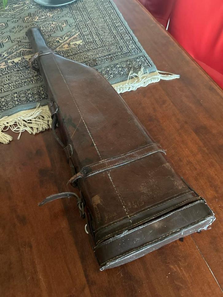 Antieke leren wapenfoudaal jachtgeweer - Ophalen, Antiek en Kunst, Antiek | Overige Antiek, Ophalen of Verzenden