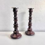 Vintage houten Ikea kandelaren set, Bruin, Ophalen of Verzenden, Zo goed als nieuw, Hout