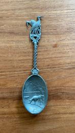 Tinnen Lepel met Ooievaar - Decoratief, Ophalen of Verzenden
