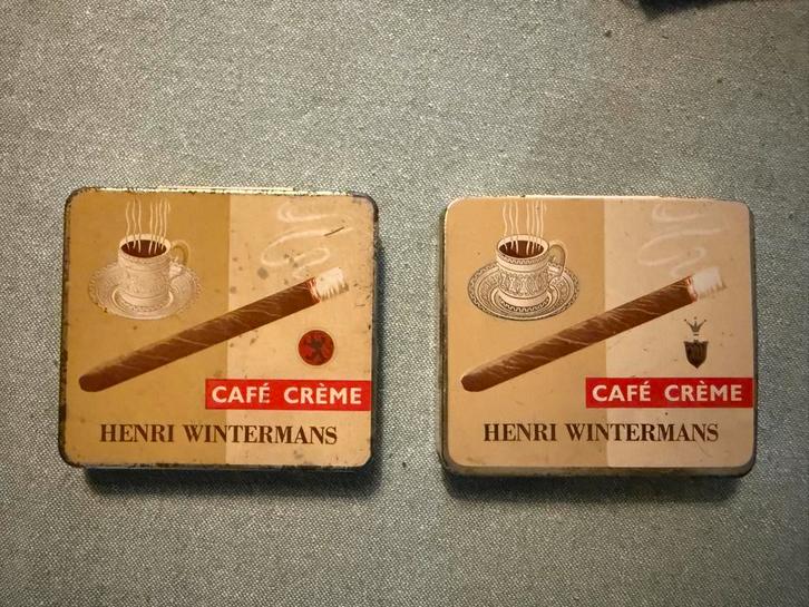 Vintage Henri Wintermans Café Crème doosje sigaar, Verzamelen, Blikken, Gebruikt, Overige, Overige merken, Ophalen of Verzenden