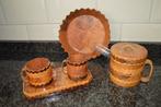 Brocante Zweeds handgemaakt decoratief berkenschors set, Antiek en Kunst, Curiosa en Brocante, Ophalen of Verzenden