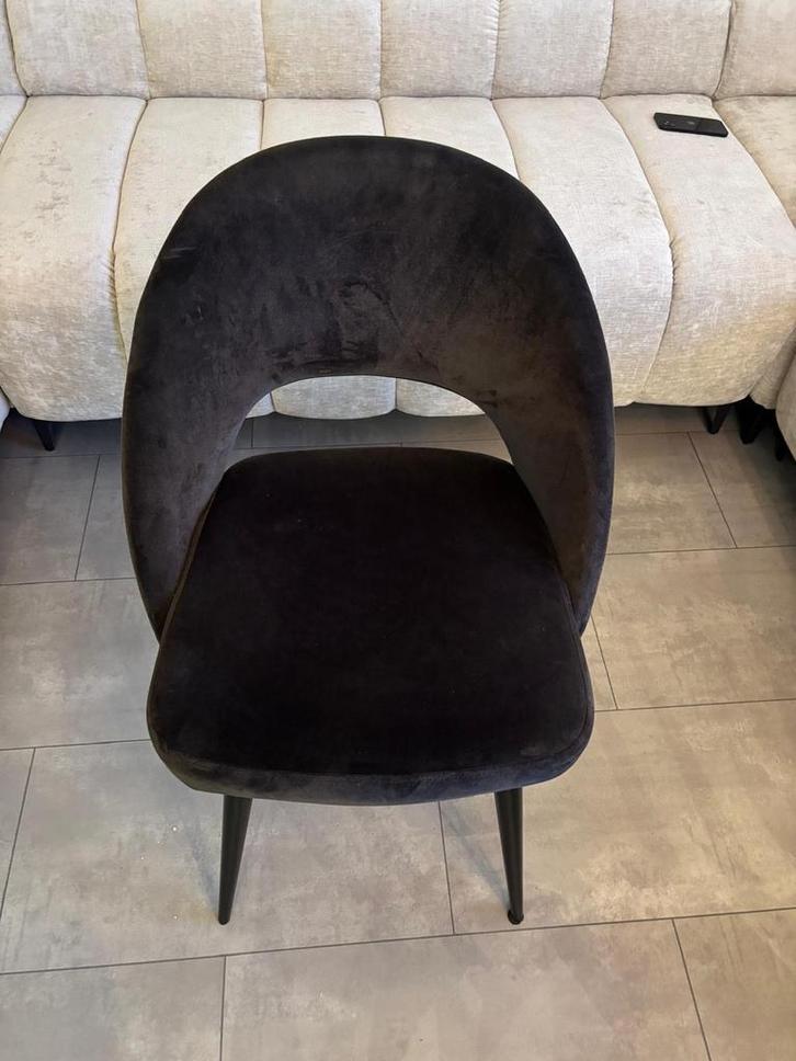 eettafelstoel, Huis en Inrichting, Stoelen, Zo goed als nieuw, Vier, Stof, Zwart, Ophalen of Verzenden