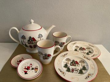 ⭐️ Wedgwood Windsor Christmas kerst thee & taart voor 2