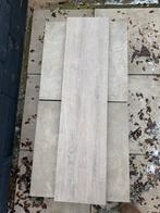 Tuintegels 60x60 taupe + 120x30 houtkleur, Tuin en Terras, Tegels en Klinkers, Ophalen, Zo goed als nieuw, Minder dan 5 m²