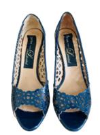 Italiaanse Pumps - maat 38 - blauw leer, Kleding | Dames, Schoenen, Pumps, Zerba, Blauw, Ophalen of Verzenden