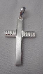 Zilveren kruis hangertje nr.854, Verzenden, Zo goed als nieuw, Kruis of Symbool, Zilver