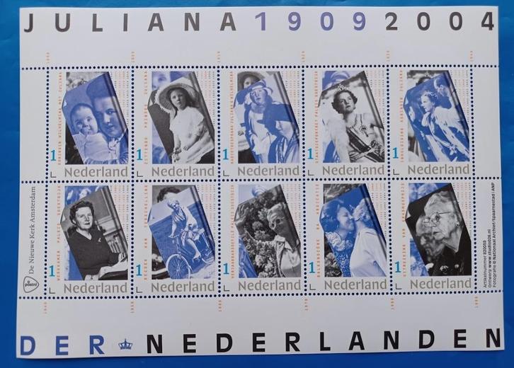 Juliana 1909-2004 der Nederlanden (pers. postzegelvel), Postzegels en Munten, Postzegels | Nederland, Postfris, Na 1940, Verzenden