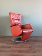 Zo goed als nieuwe oranje leren relax fauteuil / relax stoel, Huis en Inrichting, Fauteuils, Ophalen, Nvt, Nvt, Nvt