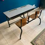 Vintage schoolbankje, Kinderen en Baby's, Kinderkamer | Tafels en Stoelen, Ophalen, Gebruikt, Tafel(s) en Stoel(en)