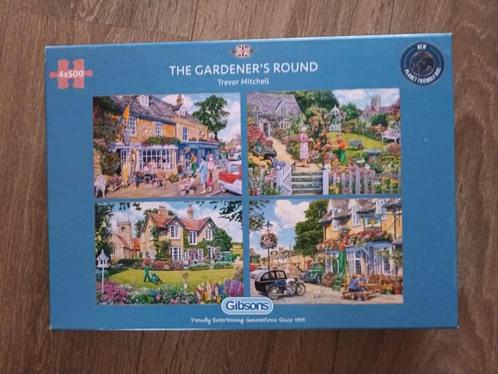 GIBSONS puzzel (The Gardener's Round) 4 x 500 st, Hobby en Vrije tijd, Denksport en Puzzels, Gebruikt, Legpuzzel, Meer dan 1500 stukjes