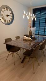 6X VELVET BEIGE EETSTOELEN, Huis en Inrichting, Stoelen, Ophalen of Verzenden, Zo goed als nieuw, Overige kleuren, Vijf, Zes of meer stoelen