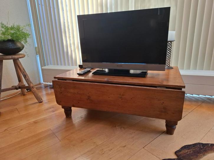 Salontafel/TV-tafel met uitklapbare bladen, Huis en Inrichting, Tafels | Salontafels, Gebruikt, Minder dan 50 cm, 50 tot 100 cm